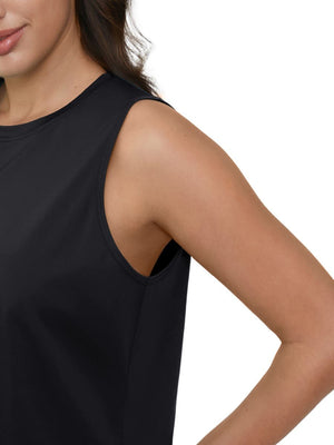 TACVASEN Black Women's UPF 50+ Athletic Running Tank Tops