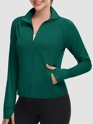 TACVASEN Emerald Green Women's UPF 50+ Lightweight Zip Up Jackets