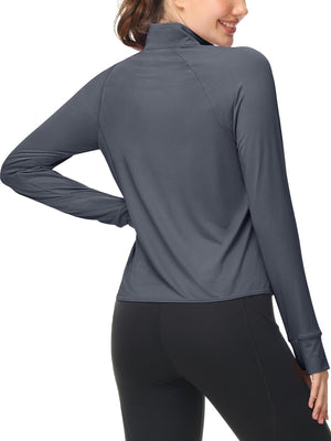 TACVASEN Dark Grey Women's UPF 50+ Lightweight Zip Up Jackets