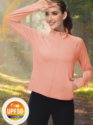 TACVASEN Apricot Women's UPF 50+ Lightweight Zip Up Jackets