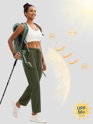 TACVASEN Army Green Women's UPF 50+ Quick Dry Lightweight Hiking Pants
