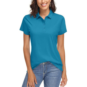 TACVASEN Green Blue Women's UPF 50+ Sun Protection Golf Quick - Dry Polo Shirts