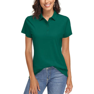 TACVASEN Emerald Green Women's UPF 50+ Sun Protection Golf Quick - Dry Polo Shirts
