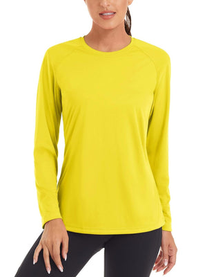 TACVASEN Yellow Women's UPF 50+ Sun Protection Quick Dry Long Sleeve Shirt