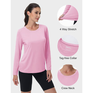 TACVASEN Lake Blue Women's UPF 80+ Athletic Rashguard Long Sleeve Shirt