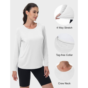 TACVASEN Lake Blue Women's UPF 80+ Athletic Rashguard Long Sleeve Shirt