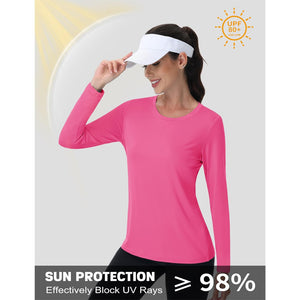 TACVASEN Lake Blue Women's UPF 80+ Athletic Rashguard Long Sleeve Shirt