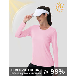 TACVASEN Lake Blue Women's UPF 80+ Athletic Rashguard Long Sleeve Shirt