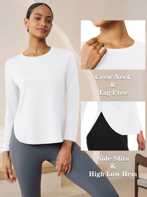 TACVASEN White Women's UPF 80+ Breathable Lightweight Shirts
