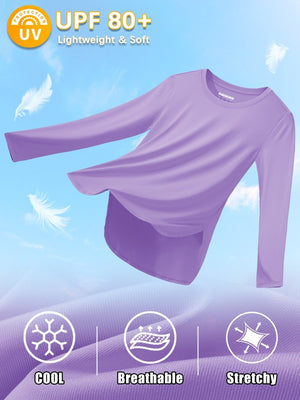 TACVASEN Light Purple Women's UPF 80+ Breathable Lightweight Shirts