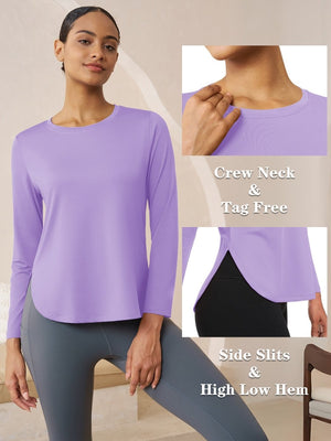 TACVASEN Light Purple Women's UPF 80+ Breathable Lightweight Shirts