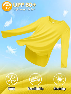 TACVASEN Bright Yellow Women's UPF 80+ Breathable Lightweight Shirts