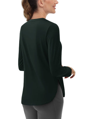 TACVASEN Black Women's UPF 80+ Breathable Lightweight Shirts