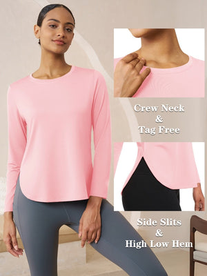 TACVASEN Light Pink Women's UPF 80+ Breathable Lightweight Shirts