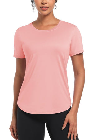TACVASEN Light Pink Women's UPF 80+ Sun Protection Workout Shirt