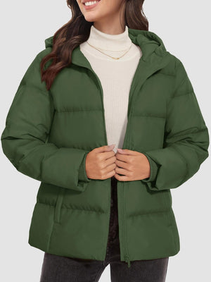 TACVASEN Army Green Women's Warm Hooded Down Jacket for Winter