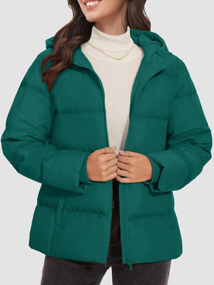 TACVASEN Emerald Green Women's Warm Hooded Down Jacket for Winter