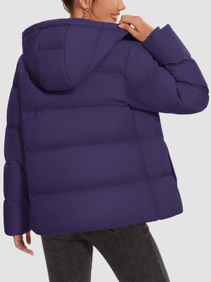 TACVASEN Deep Purple Women's Warm Hooded Down Jacket for Winter