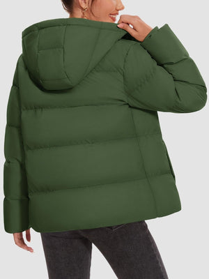 TACVASEN Army Green Women's Warm Hooded Down Jacket for Winter