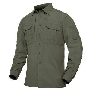 TACVASEN Green Men's Breathable Quick Dry Long Sleeve Shirts