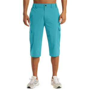 TACVASEN Ice Blue Utility Cargo Shorts Quick Drying