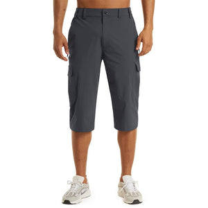 TACVASEN Dark Grey Utility Cargo Shorts Quick Drying