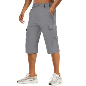 TACVASEN Light Grey Utility Cargo Shorts Quick Drying