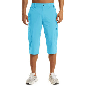 TACVASEN Ice Blue Utility Cargo Shorts Quick Drying