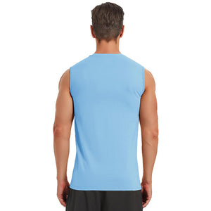 TACVASEN Waterfall Blue Men's Bodybuilding Tank Tops Cotton Workout T-Shirts