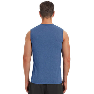 TACVASEN Grey Blue Men's Bodybuilding Tank Tops Cotton Workout T-Shirts