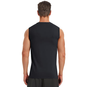 TACVASEN Black Men's Bodybuilding Tank Tops Cotton Workout T-Shirts