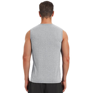 TACVASEN Light Grey Men's Bodybuilding Tank Tops Cotton Workout T-Shirts