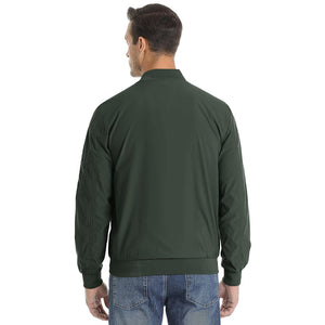 TACVASEN Army Green Vintage Bomber Flight Jacket Zip - Pocket