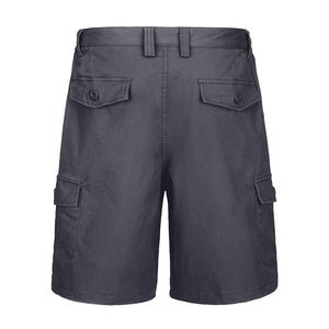 TACVASEN Dark Grey Utility Cotton Cargo Shorts