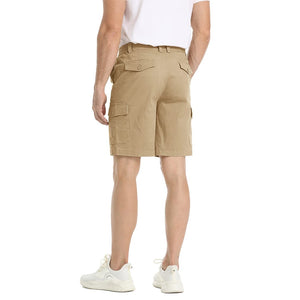 TACVASEN Khaki Utility Cotton Cargo Shorts