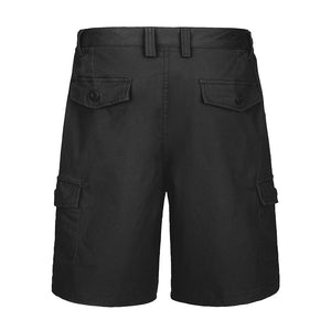 TACVASEN Black Utility Cotton Cargo Shorts