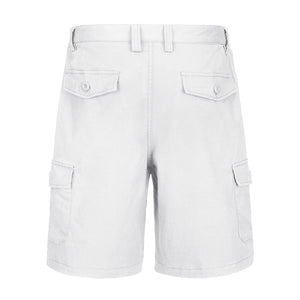 TACVASEN White Utility Cotton Cargo Shorts