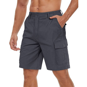 TACVASEN Dark Grey Utility Cotton Cargo Shorts