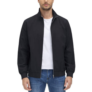 TACVASEN Black Men's Lightweight Casual Bomber Jacket