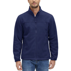 TACVASEN Navy Men's Lightweight Full Zip Casual Fleece Jacket