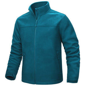 TACVASEN Lake Blue Men's Lightweight Full Zip Casual Fleece Jacket
