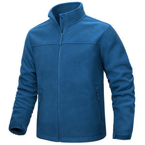 TACVASEN Blue Green Men's Lightweight Full Zip Casual Fleece Jacket
