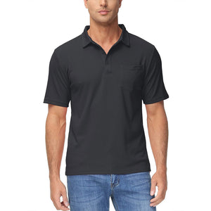 TACVASEN Dark Grey Men's Lightweight Hiking Fishing Polo Shirts