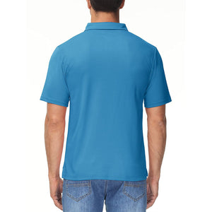 TACVASEN Blue Green Men's Lightweight Hiking Fishing Polo Shirts