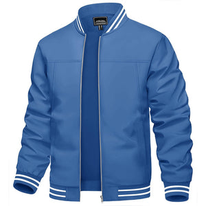 TACVASEN Royal Blue Men's Spring Lightweight Bomber Jacket Casual Windbreaker