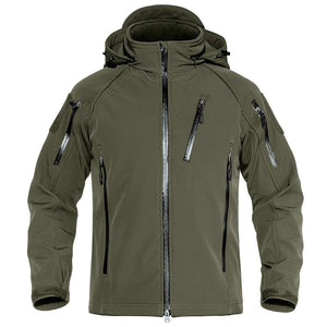 TACVASEN Army Green Men's Jacket Water Resistant Windproof Tactical Coats