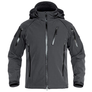TACVASEN Dark Grey Men's Jacket Water Resistant Windproof Tactical Coats