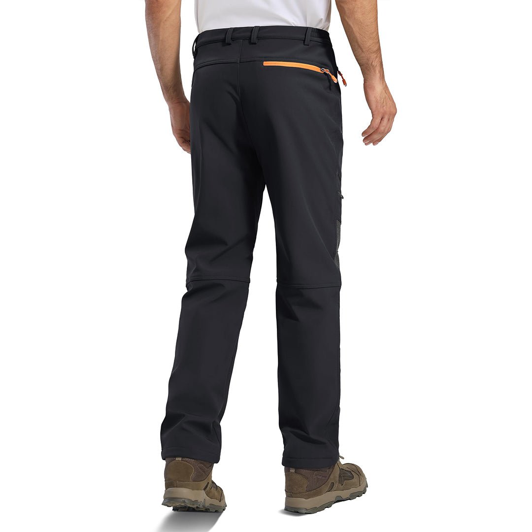 TACVASEN Black Men's Outdoor Water Repellent Soft Shell Pants