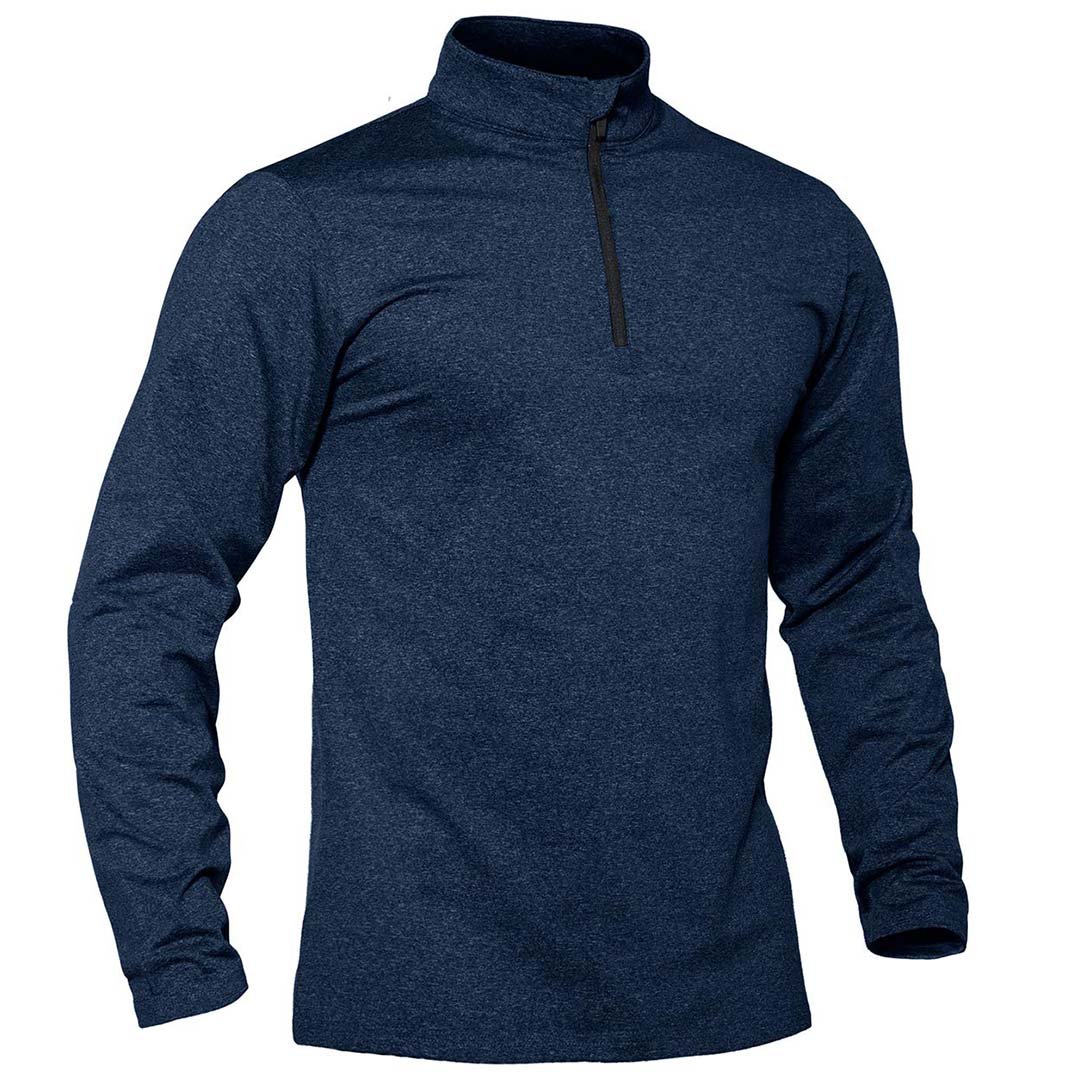 TACVASEN Navy Men's Quarter Zip Thermal Fleece Lined Pullover Sweatshirt