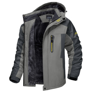 TACVASEN Light Grey Insulated Fleece Lined Winter Ski Jacket